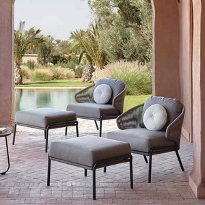 Set di Mobili da Giardino <span class=keywords><strong>in</strong></span> <span class=keywords><strong>Alluminio</strong></span>, Divani da <span class=keywords><strong>Esterno</strong></span>, Set da Pranzo per Cortile, Set Moderni per Soggiorno, Tavolo da <span class=keywords><strong>Esterno</strong></span>, Sedie da Relax Impermeabili - Product Image 4