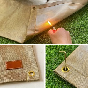 Couverture ignifuge en fibre de verre pour l'extérieur, 100*100cm, tapis isolant thermique et retardateur de flamme pour pique-nique, barbecue, camping, feu de camp - Product Image 6