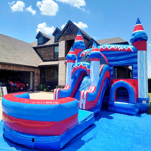 Castillo inflable comercial para niños, con tobogán, para fiestas al aire libre, se puede usar en seco o mojado. - Product Image 1