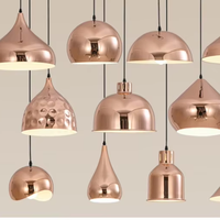 Vintage Industrial Style Metal Pendant Light Rose Gold Finish Lightweight Easy Installation Minimalist Design for Commercial Use
