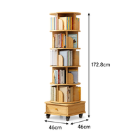 Bibliothèque rotative avec tiroir inférieur, tour de bibliothèque mobile pour enfants, adultes et étudiants