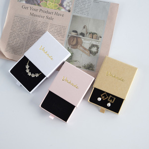 Vinknde Jewelry Box Rectangular Paperboard Packaging For Rings Earrings Necklaces Bracelets Gift <b>Drawer</b> Box <b>6</b>-10cm - Product Image 3