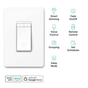 Interruptor inteligente regulable estándar de EE. UU., unipolar, de policarbonato, requiere cable neutro, Wi-Fi de 2.4GHz, compatible con Alexa y Google Home, no requiere hub. - Product Image 2