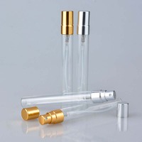 Atomiseur de parfum miniature de voyage personnalisé avec logo, 3 ml, 5 ml, 10 ml, flacon de parfum en verre transparent avec bouchon doré