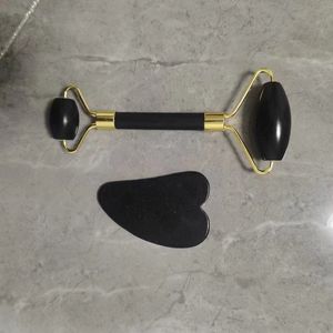 BY Masaje facial de mano Guasha Tabla de raspado herramienta Anti envejecimiento Rodillo facial GuaSha Jade <span class=keywords><strong>Roller</strong></span> Cuidado DE LA PIEL - Product Image 3