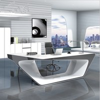 Meuble de réception informatique moderne, table de luxe en pierre Corian, bureau de direction pour ordinateur et écriture