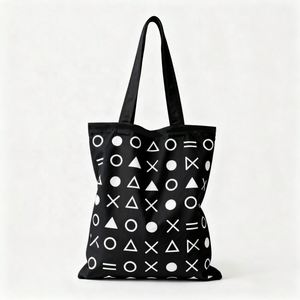 Personalized Custom Pattern Shopping Bag with Zipper ECO Cotton <b>Canvas</b> Tote Bag for Lady - Product Image 2