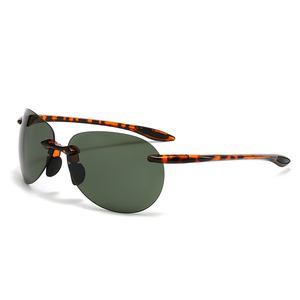 Lunettes de soleil de sport unisexes classiques confortables et légères, sans monture, pour le cyclisme, avec logo personnalisé, verres en PC, protection UV400, 10 couleurs - Product Image 1