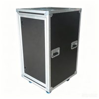 Flight case en aluminium 20U avec porte coulissante, antichoc et dissimulé, pour amplificateur, console audio, station de travail et rangement, boîte de transport