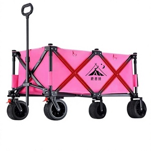 Carrito Plegable con Ruedas, Carrito de Picnic y <span class=keywords><strong>Camping</strong></span>, Carrito Portátil con Ruedas Todoterreno de Acero de Alto Carbono para Venta Ambulante - Product Image 1
