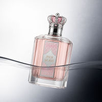 Flacon de parfum vide de haute qualité, transparent et brillant, 30 ml, 50 ml, 100 ml, avec bouchon élégant en forme de couronne personnalisé et coffret cadeau.