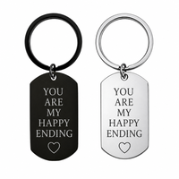 Porte-clés personnalisé en acier inoxydable, pendentif en métal gravé, étiquette vierge pour gravure laser, cadeaux pour elle et lui