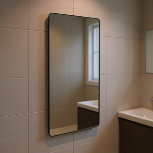 Aluminium Alloy Frame <b>Wall</b> Mounted Square <b>Mirror</b> 36 X 72 Inch <b>Black</b> <b>Full</b> <b>Length</b> Bath <b>Mirror</b> - Product Image 2