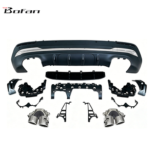 Diffuseur arrière style GLA45 AMG avec embouts argentés pour Mercedes-Benz <span class=keywords><strong>GLA</strong></span> W247 <span class=keywords><strong>2020</strong></span>+ Ajustement direct ABS non peint - Product Image 2