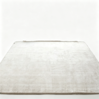 Tapis d'intérieur uni blanc en peluche coupée, antidérapant, ignifuge, doux, sur mesure pour chambre, salon, décoration intérieure