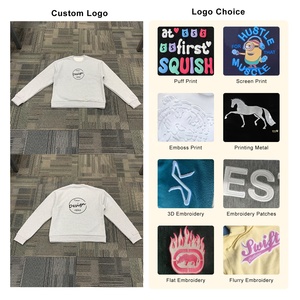 Sudadera de Otoño para Hombre, 100% Algodón, Cuello Redondo, Hombros Caídos, Corte Holgado, con Estampado y Bordado Personalizado de Alta Calidad - Product Image 2