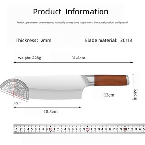 3Cr13 Stainless Steel Kitchen Nakiri Knife 18.5cm Blade Wood Handle <b>Vegetable</b> Chopping Chef Knife OEM ODM Available - Product Image 5