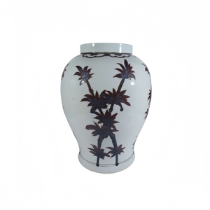 Pot en céramique de Jingdezhen peint <span class=keywords><strong>à</strong></span> la main avec motif de bambou rouge, <span class=keywords><strong>vase</strong></span> en <span class=keywords><strong>porcelaine</strong></span> vintage pour la décoration de la maison - Product Image 1