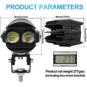 Luces LED blancas y amarillas para motocicleta, focos antiniebla/Faro de conducción para sistemas de iluminación de motocicleta, luz deportiva - Product Image 5