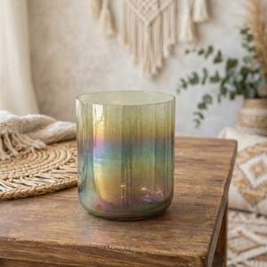 Rainbow <b>Glass</b> <b>Candle</b> Jar Ribbed Clear <b>Candle</b> <b>Holder</b> Decorative <b>Glass</b> Vessel for Home Decor - Product Image 1