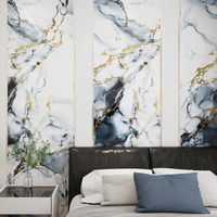 Panneau mural en PVC de 1220*2440 mm, personnalisable, luxueux, doré, prix abordable, directement de l'usine, panneau en marbre UV, décoration intérieure, imperméable