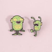 Broches en métal en gros, style dessin animé, créatives, originales et uniques, motif 'Petit Monstre' et 'Monstre Poisson Animé' mignon