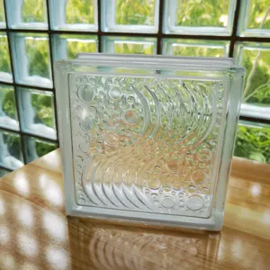 高品质低价装饰玻璃块190 * 不同尺寸和设计的80毫米砖玻璃块