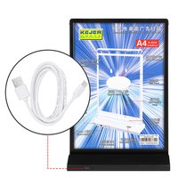 Support de menu LED rechargeable en forme de T Kejea A4, éclairage rétroéclairé lumineux pour la publicité et la promotion des entreprises alimentaires sur bureau
