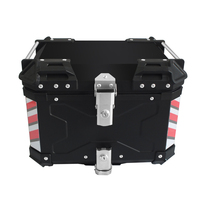 Boîtier supérieur de moto en aluminium de conception argentée 45L boîtier supérieur de grande capacité avec fonction étanche