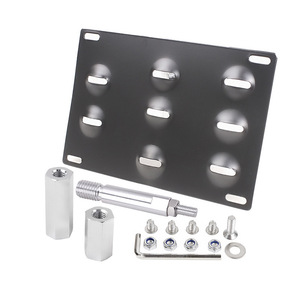 Cadre de plaque d'immatriculation en alliage d'aluminium 205 mm, huit trous, crochet de remorquage, accessoire universel de modification automobile - Product Image 1