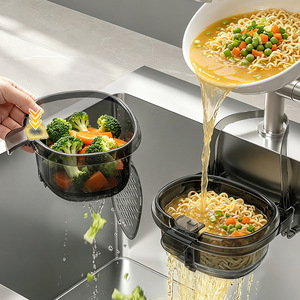 2026 Wholesale Stainless Steel Kitchen <b>Sink</b> <b>Strainer</b> Basket Translucent Black Hanging Colander Dishwasher Safe Food Waste - Product Image 3