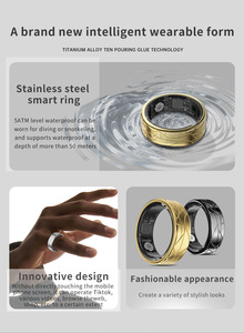 Bague intelligente en acier inoxydable avec suivi de la fréquence cardiaque et de l'oxygène sanguin, surveillance du sommeil, contrôle par application pour Android, IP68, bague intelligente contrôlée par application - Product Image 4