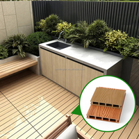 Revêtement de sol extérieur en PE moderne, brossé, gaufré 3D, imperméable, pour jardin, forme carrée