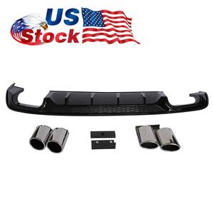 Diffuseur de pare-chocs arrière US Stock, version standard, noir brillant, lèvre de spoiler pour Audi A3 S3 8V.5 berline 2017-2019, non Sline. - Product Image 4