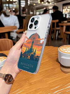 เคสโทรศัพท์ลายสถานที่สำคัญในกรุงเทพฯ สำหรับ 17/16/15/14 Pro Max ลายวัดวิวทิวทัศน์  ทาสี UV ป้องกันรอยนิ้วมือ กันกระแทก  วัสดุ TPU นิ่ม - Product Image 5