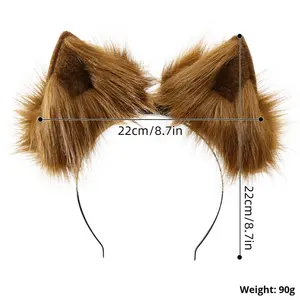Bandeau d'oreille d'animal en peluche rechargeable Cosplay oreilles de renard réalistes détachables oreilles mobiles enfants élégants - Product Image 6