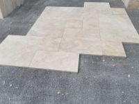 SHIHUI vente en gros personnalisé Villa décoration intérieure travertin motif français pavés luxe Beige travertin carrelage de sol