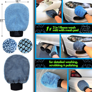 Kit de nettoyage automobile 9 pièces : Gants, serviettes, plateaux de cirage, éponge, brosse de nettoyage, fournitures complètes pour l'entretien et le lavage des voitures - Product Image 3