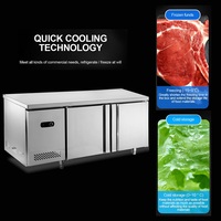 Comptoir de restaurant commercial Banc de travail en acier inoxydable Réfrigérateur de cuisine à refroidissement direct 280L Conservation de la fraîcheur