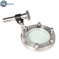 Vitre de niveau hygiénique en acier inoxydable de haute qualité avec raccord à bride et lampe pour l'observation des réservoirs