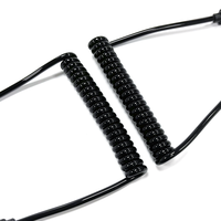 Kabel koil USB 2.0 Spiral 3 kaki, kabel USB C jantan ke betina, colokan C ke soket Spiral