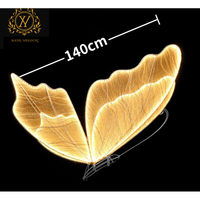 Lustre de plafond papillon doré pour la décoration de fond de mariage Suspension de lumière chaude Aile de papillon Autre décoration de mariage