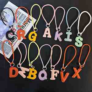 New 26 English Letters PU Leather Keychain Creative Commemorative <b>Gift</b> High Quality Letter <b>Bag</b> Charms Leather Keychain - Product Image 1