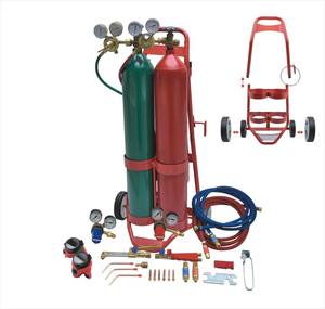 Kit di Saldatura e Taglio Uweld per Impieghi Gravosi, Regolatori di Gas in Ottone Pieno, Bombola del Gas con Carrello - Product Image 1