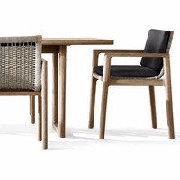 Chaise de salle à manger en teck pour extérieur, résistante au soleil, imperméable et anticorrosion, idéale pour villa, jardin, maison d'hôtes et terrasse d'hôtel