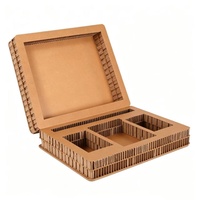 Boîte à vin en papier nid d'abeille sur mesure, boîte cadeau pour vin en carton ondulé biodégradable avec insert moulé personnalisé