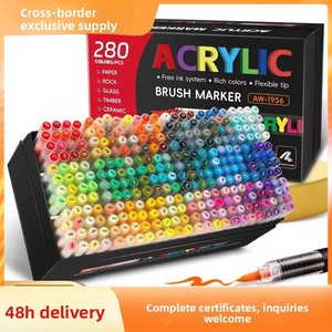 <span class=keywords><strong>Pennarelli</strong></span> Acrilici Permanenti 240 Colori con Punta a Pennello Obliquo da 6mm, in Plastica, <span class=keywords><strong>per</strong></span> Carta, Legno, Pietra, <span class=keywords><strong>Tela</strong></span>, Vetro, Cancellabili - Product Image 5