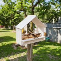 Mangeoire à oiseaux multifonctionnelle pratique pour l'extérieur, décoration de jardin, observation des oiseaux, fixation sur arbre, en plastique