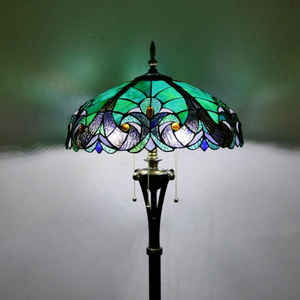 Unicorn Floor Lights Living Room Study Room Floor <strong>Lamps</strong> Bedroom Country <strong>Stained</strong> <strong>Glass</strong> Leaf <strong>Lamp</strong> <strong>Shade</strong> - Product Image 6