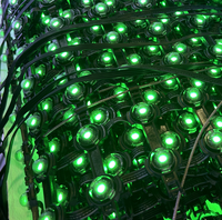 Layar LED Mesh Fleksibel P20 Outdoor IP65 Tahan Air Transparan untuk Media Fasad Bangunan, Tampilan Grid Piksel